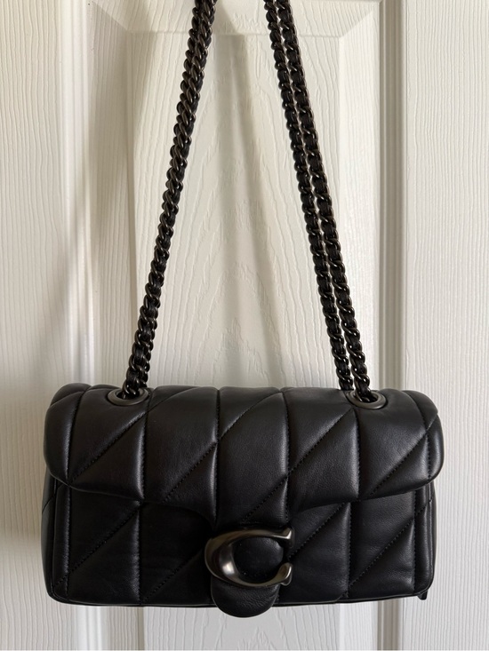 Coach Handbags - Coach Black Quilted Leather Shoulder Bag with Chain Straps